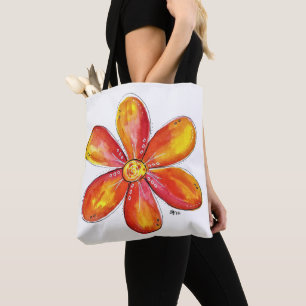 Farbige wunderliche Orange und gelbe Blume Tasche