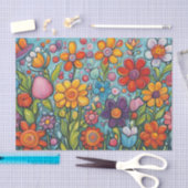 Farbige wunderliche Sommerblumen Seidenpapier (Handwerk)