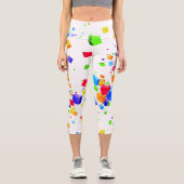 Farbige Würfel 1 Capri Leggings (Vorderseite)
