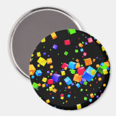 Farbige Würfel 2 Magnet (Vorderseite/Rückseite)