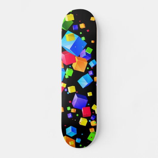 Farbige Würfel 2 Skateboard (Vorderseite)