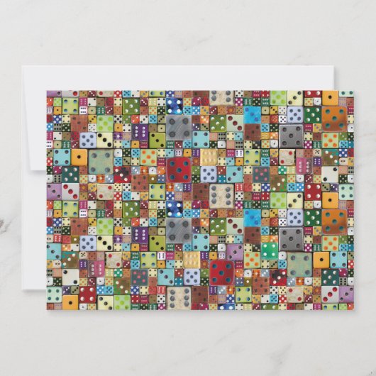 Farbige Würfel Bunco Einladung (Vorderseite)