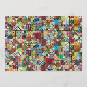 Farbige Würfel Bunco Einladung