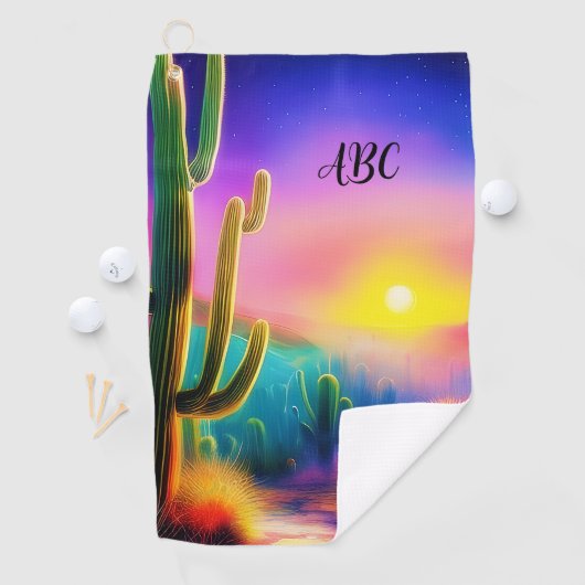 Farbige Wüstencreme Golfhandtuch (Insitu)