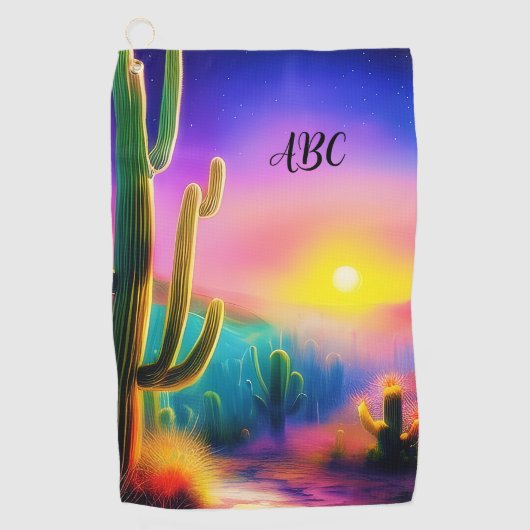 Farbige Wüstencreme Golfhandtuch (Vorderseite)