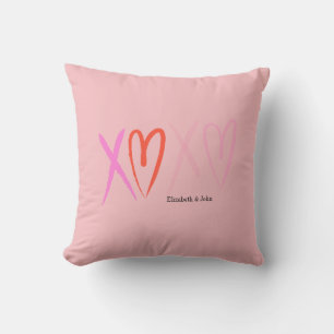 Farbige "XOXO" Herzen Valentinstag Kissen