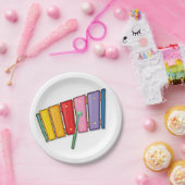 Farbige Xylophon-Instrument Papier-Teller Pappteller (Party)