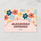 Farbige Y2K-Blume Handgefertigte Kleidung Visitenkarte (Vorderseite)