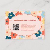 Farbige Y2K-Blume Handgefertigte Kleidung Visitenkarte (Rückseite)