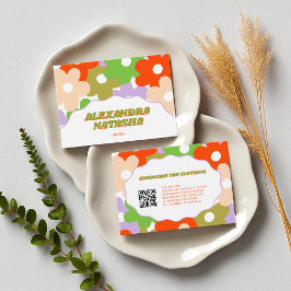 Farbige Y2K-Blume Handgefertigte Kleidung Visitenkarte