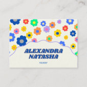 Farbige Y2K-Blume Handgefertigte Kleidung Visitenkarte (Vorderseite)