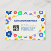 Farbige Y2K-Blume Handgefertigte Kleidung Visitenkarte (Rückseite)