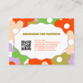 Farbige Y2K-Blume Handgefertigte Kleidung Visitenkarte (Rückseite)