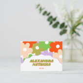 Farbige Y2K-Blume Handgefertigte Kleidung Visitenkarte (Stehend Vorderseite)