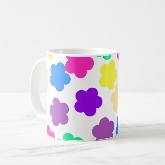 Farbige Y2K Wildblume Bold Retro Spring Kitchen Kaffeetasse (Vorderseite Links)