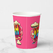 Farbige YEAH-Papiertasse! Pappbecher (Rechts)