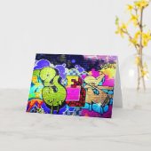 Farbige Yes Graffiti Art Note Birthday Card Karte (Gelbe Blume)