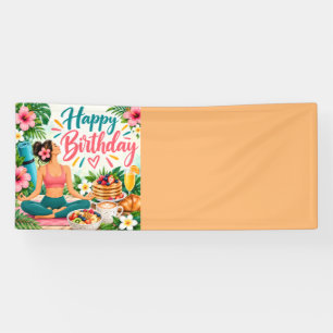 Farbige Yoga- und Brunch-Party  Banner