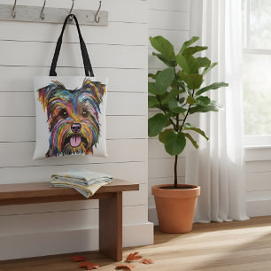 Farbige Yorkie-Hund-Tasche mit lebendiger Kunstges Tasche