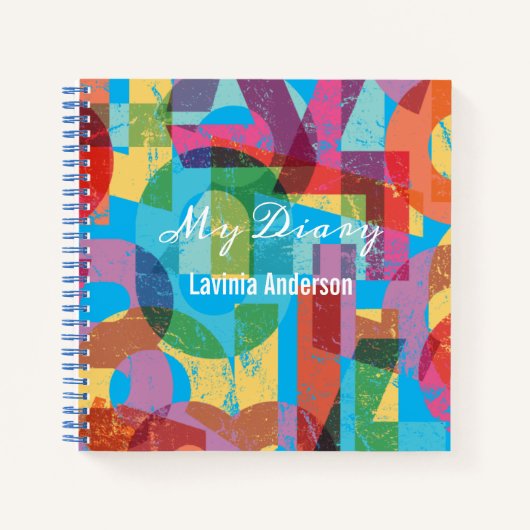 Farbige Zahlen Tagebuch mit Name Notizblock (Vorderseite)