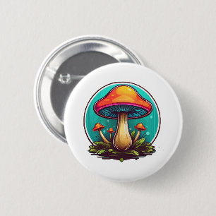 Farbige Zauberpilze Button