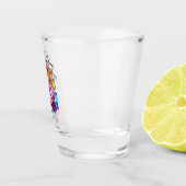 Farbige Zebra mit Mandella Schnapsglas (Rechts)