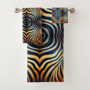 Farbige Zebrastreifen-Handtuch in kräftigen Farben Badhandtuch Set