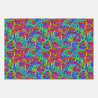 Farbige Zeichenfolge Geschenkpapier Set