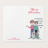 Farbige Zeichn von 2 Nahen Freunden und ihren Hund (Außenseite Aufgefaltet)