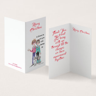 Farbige Zeichn von 2 Nahen Freunden und ihren Hund