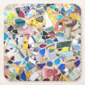 Farbige zerbrochene Keramikwand sehr ungewöhnlich Rechteckiger Pappuntersetzer (Vorderseite)