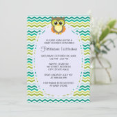 Farbige Zickzack Babydusche Einladung (Stehend Vorderseite)