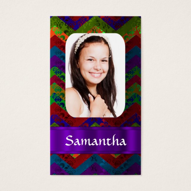 Farbige Zickzack Fotovorlage (Vorderseite)