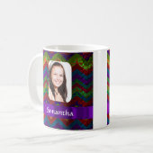 Farbige Zickzack Fotovorlage Kaffeetasse (Vorderseite Links)
