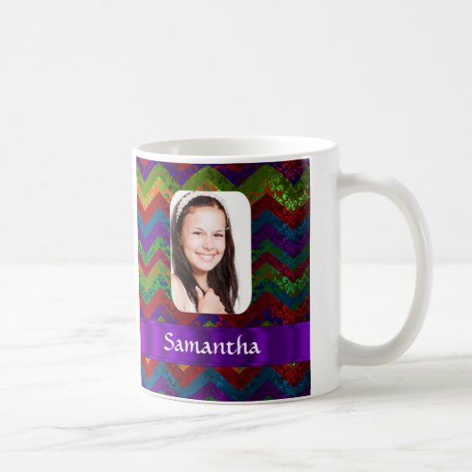 Farbige Zickzack Fotovorlage Kaffeetasse (Rechts)