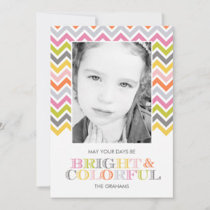 Farbige Zickzack Holiday Foto Cards Feiertagskarte