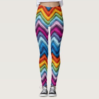 Farbige Zickzack-Leggings Leggings