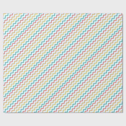 Farbige Zickzack-Linien Geschenkpapier (Flach)
