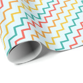 Farbige Zickzack-Linien Geschenkpapier (Rolleneckpunkt)