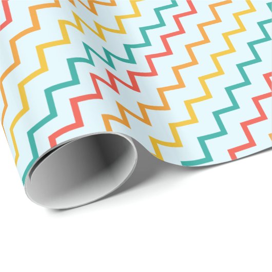 Farbige Zickzack-Linien Geschenkpapier (Rolleneckpunkt)