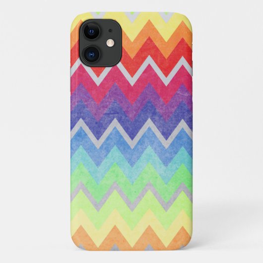 Farbige Zickzack Muster Niedliche Regenbogenfarben Case-Mate iPhone Hülle (Rückseite)