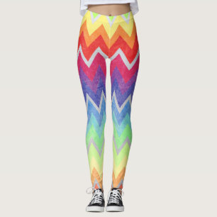 Farbige Zickzack Muster Niedliche Regenbogenfarben Leggings
