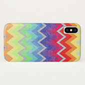 Farbige Zickzack Muster Regenbogenfarben Case-Mate iPhone Hülle (Rückseite (Horizontal))