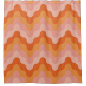 Farbige Zickzack (rosa und orange) Duschvorhang (Vorderseite)