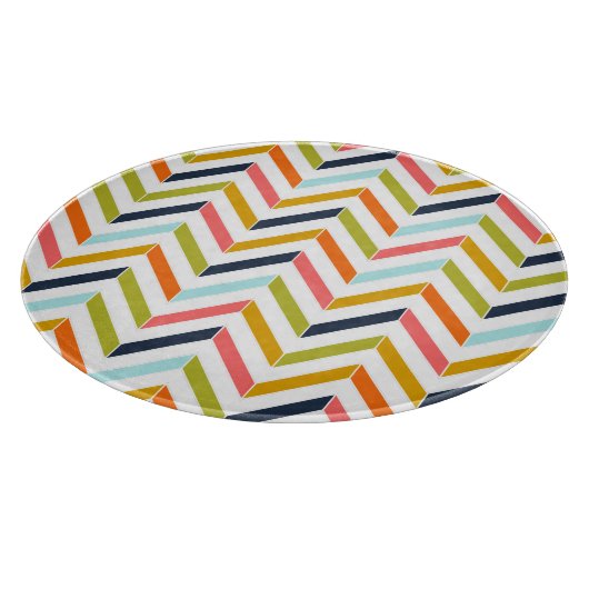 Farbige Zickzack Zuschneideplatte Schneidebrett (Ecke)