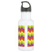Farbige Zickzahnen Edelstahlflasche (Rückseite)