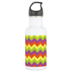 Farbige Zickzahnen Edelstahlflasche
