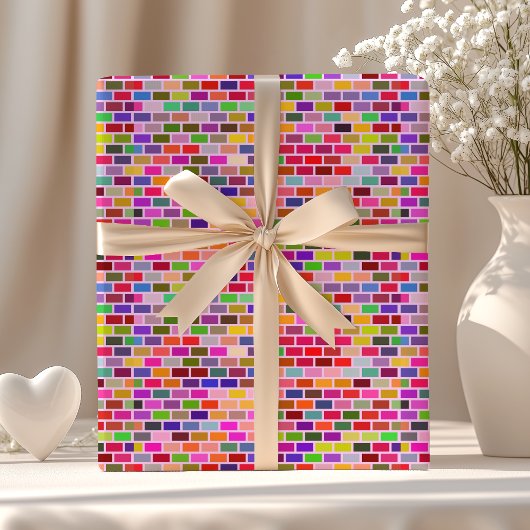 Farbige Ziegelwand Geschenkpapier