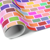 Farbige Ziegelwand Geschenkpapier (Rolleneckpunkt)
