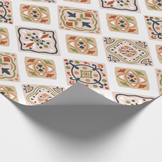 Farbige Zierfliesen Geschenkpapier (Ecke)
